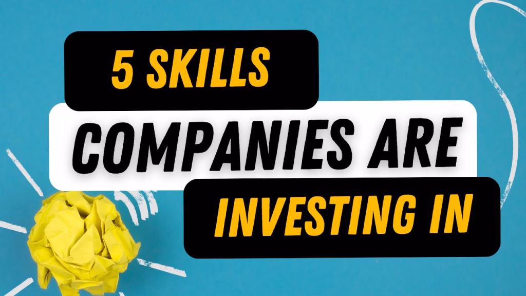 5 Skills Companies Are Investing In - yellow crumpled paper lightbulb on a blue background