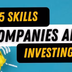 5 Skills Companies Are Investing In - yellow crumpled paper lightbulb on a blue background